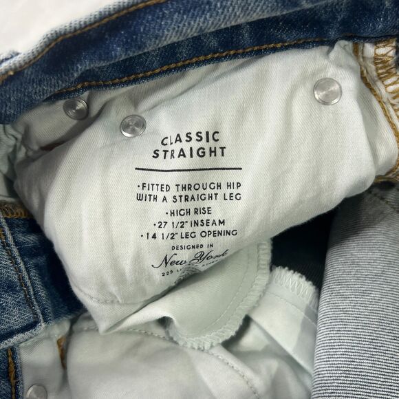 J Crew Women's Light Wash Classic Straight Jeans 25 Cropped Raw Hem - Picture 6 of 12